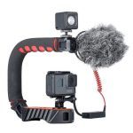 U-Grip Pro Triple Shoe Mount Video Camera Stabilizer Handle Video Grip